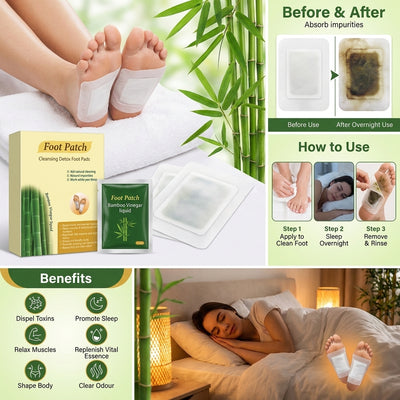 Пластыри для стоп Detox — упаковка, пластыри и шаги применения